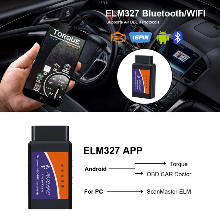 ELM327 OBD2 Bluetooth Dijagnostika – Univerzalni Auto Skener